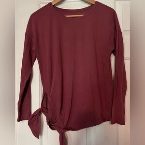 Lululemon Asymmetrical/Tie-side Pima Cotton Rose Top 4/6